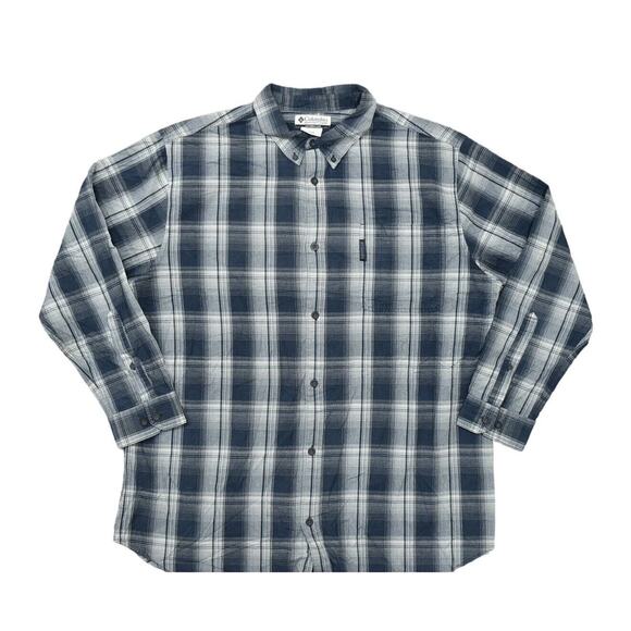 Columbia Men's 2XL Blue Cotton Button-Up Shirt Preowned Classic - Picture 1 of 8